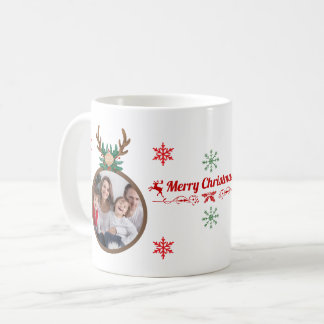 Gepersonaliseerde Familiefoto Kerstkrans Mok