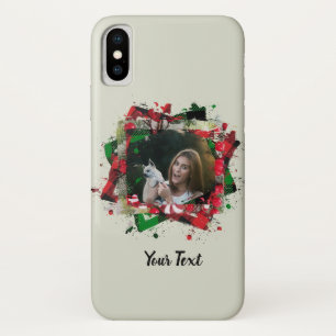 Gepersonaliseerde familiefoto met kerstmis iPhone x hoesje