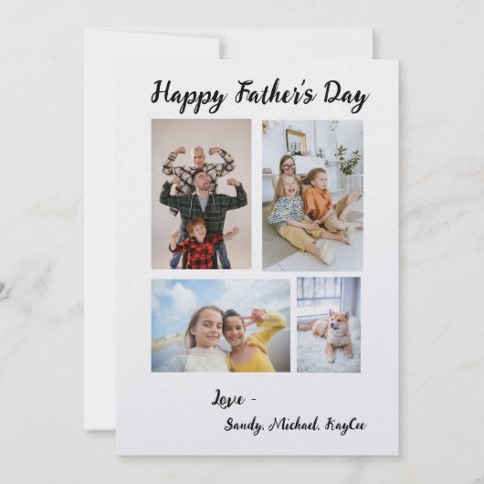 Gepersonaliseerde Familiefoto Vaderdag Kaart (Voorkant)