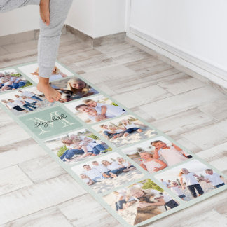 Gepersonaliseerde Familiefotocollage - Monogram Yogamat