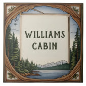 Gepersonaliseerde familienaam Cabine Achternaam Pl Tegeltje (Voorkant)