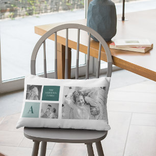 Gepersonaliseerde familienaam Collage Foto Gift Kussen