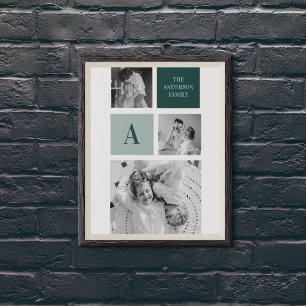 Gepersonaliseerde familienaam Collage Foto Gift Poster