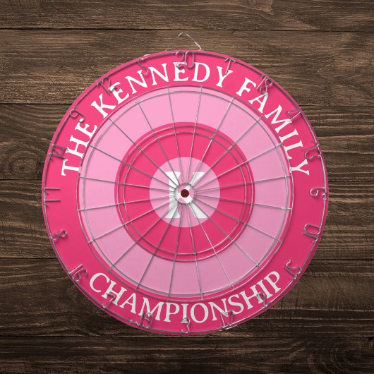 Gepersonaliseerde familienaam Custom Monogram Roze Dartbord