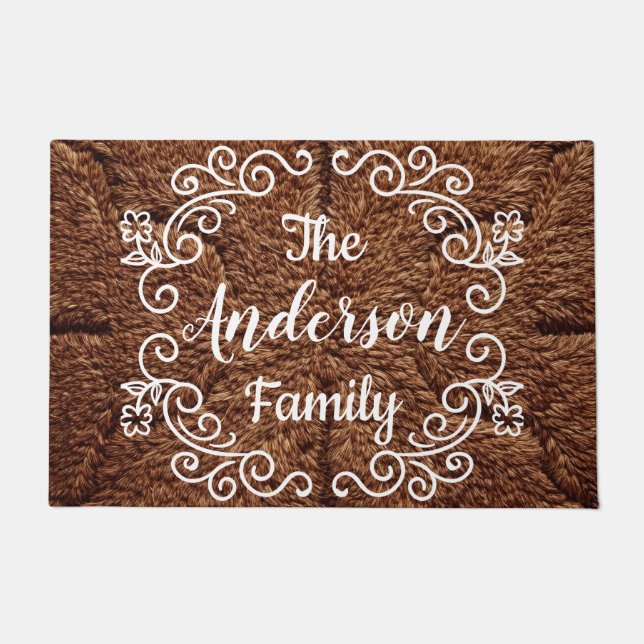 Gepersonaliseerde familienaam Doormat Deurmat (Voorkant)