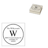Gepersonaliseerde familienaam en adres Initiaal Rubberstempel (Gestempeld)