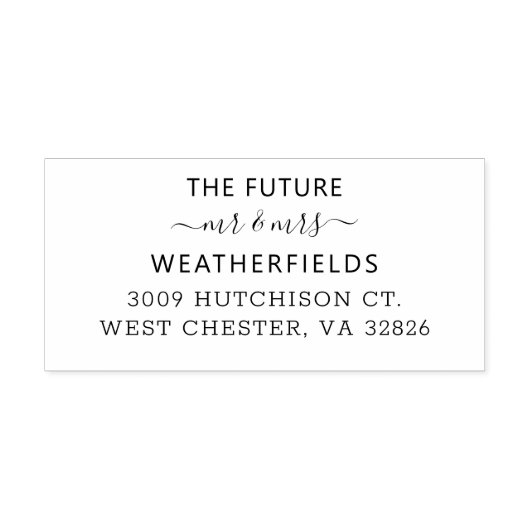 Gepersonaliseerde familienaam Future Mr en Mrs. Zelfinktende Stempel (Design)