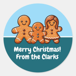 Gepersonaliseerde familienaam Gingerbread Stickers