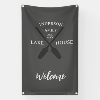 Gepersonaliseerde familienaam Lake House Welkom Spandoek