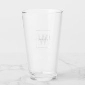 Gepersonaliseerde familienaam Monogram Modern Aang Glas (Achterkant)