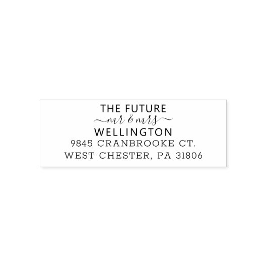 Gepersonaliseerde familienaam Mr en Mrs Couple Zelfinktende Stempel (Design)