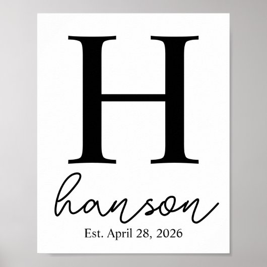 Gepersonaliseerde Familienaam Teken - Custom Canva Poster (Voorkant)