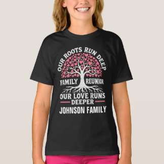 Gepersonaliseerde Familiereünie Onze Wortels Diepe T-shirt