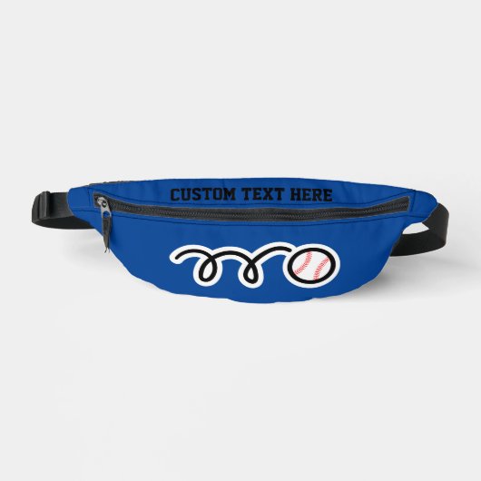 Gepersonaliseerde fanny pack tas met baseball prin (Voorkant)