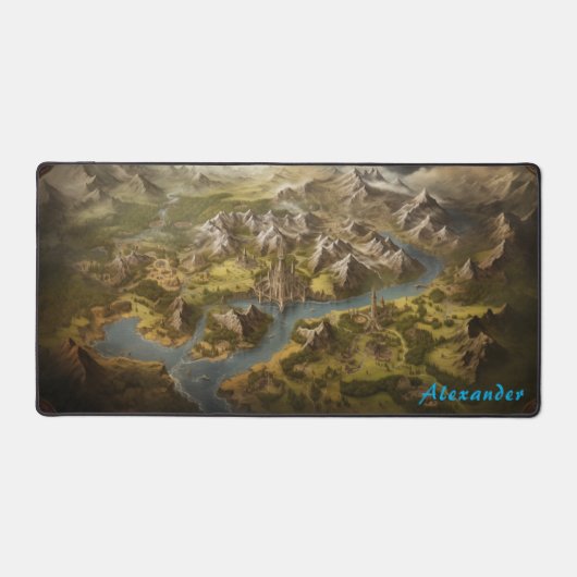 Gepersonaliseerde fantasie kaart Desk Mat (Voorkant)