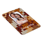 Gepersonaliseerde faux hout legpuzzel magneet (Rechterzijde)