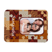 Gepersonaliseerde faux hout legpuzzel magneet (Horizontaal)
