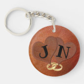 Gepersonaliseerde Faux Leather 3rd Jubileum Gift Sleutelhanger (Voorkant)