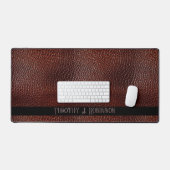 Gepersonaliseerde Faux Leather Brown reliëf Bureaumat (Keyboard & Muis)