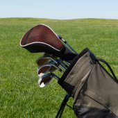 Gepersonaliseerde Faux Leather Brown reliëf Golfheadcover (Insitu)