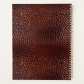 Gepersonaliseerde Faux Leather Brown reliëf Planner (Achterkant)