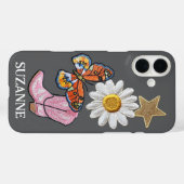 Gepersonaliseerde Faux Patches Roze Western Boot Case-Mate iPhone Case (Achterkant (horizontaal))