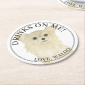 Gepersonaliseerde Fawn Long Haired Chihuahua bruil Ronde Kartonnen Onderzetter (Gebogen)