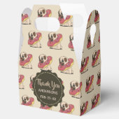 Gepersonaliseerde Fawn PUGS Donuts Favor Gable Box Bedankdoosjes (Geopend)