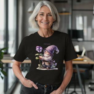 Gepersonaliseerde Februari Geboortemaand Tuin Gnoo T-shirt