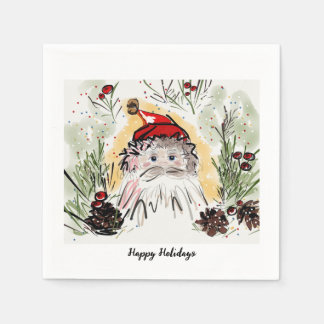 Gepersonaliseerde feestdag Santa Cocktail servette Servet