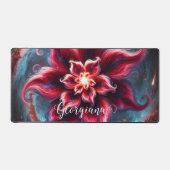 Gepersonaliseerde Feestelijke Bloemen Poinsettia G Bureaumat (Voorkant)