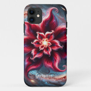 Gepersonaliseerde Feestelijke Bloemen Poinsettia G iPhone 11 Hoesje