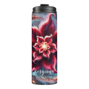 Gepersonaliseerde Feestelijke Bloemen Poinsettia G Thermosbeker