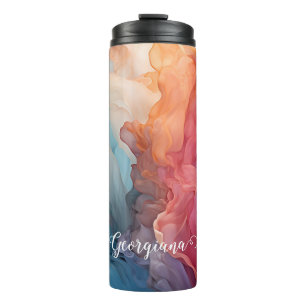 Gepersonaliseerde Feestelijke Bloemen Poinsettia G Thermosbeker