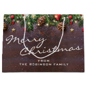 Gepersonaliseerde feestelijke feestkerst groot cadeauzakje (Voorkant)