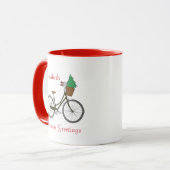 Gepersonaliseerde feestelijke fietsseizoenen Groet Mok (Voorkant links)