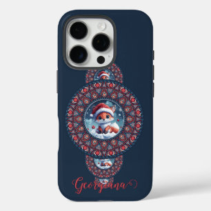 Gepersonaliseerde feestelijke Kawaii Fox siermanda iPhone 16 Pro Hoesje
