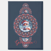 Gepersonaliseerde feestelijke Kawaii Fox siermanda Magneet (Voorkant)