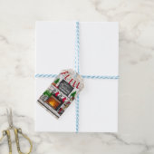 Gepersonaliseerde feestelijke kerst cadeaulabel (Met Touw)