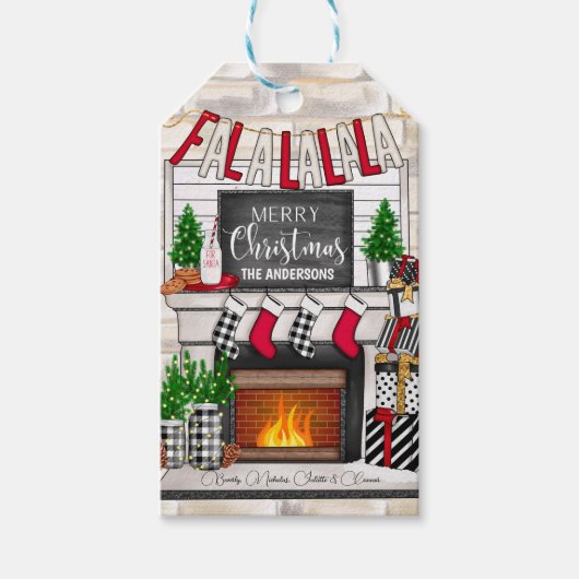 Gepersonaliseerde feestelijke kerst cadeaulabel (Voorkant)