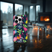 Gepersonaliseerde Feestelijke Neon Snowflakes Case-Mate iPhone Case