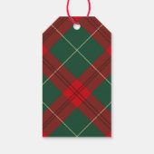Gepersonaliseerde feestelijke plaid & groen en bes cadeaulabel (Achterkant)