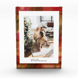 Gepersonaliseerde feestelijke vakantie Warm Plaid  Fotoblokken