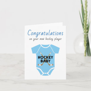 Gepersonaliseerde felicitatie Hockey Baby Shower Kaart