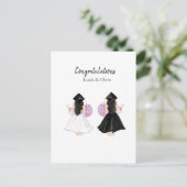 Gepersonaliseerde felicitaties, afstuderen briefkaart (Staand voorkant)