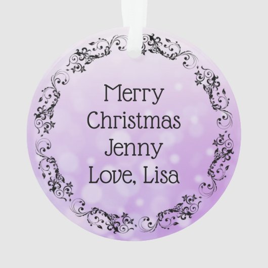 Gepersonaliseerde fibromyalgie lint en vlinder ornament (achterkant)