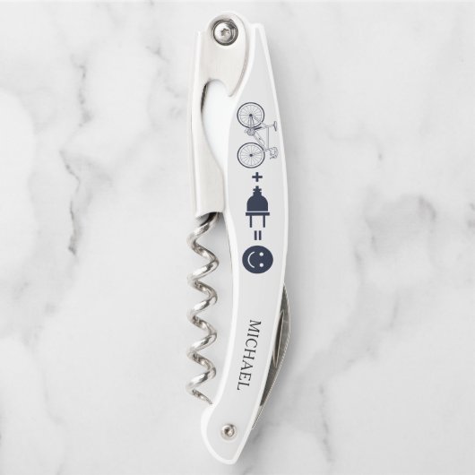 Gepersonaliseerde fietser eBike maakt me blij Kurkentrekker (Voorkant)