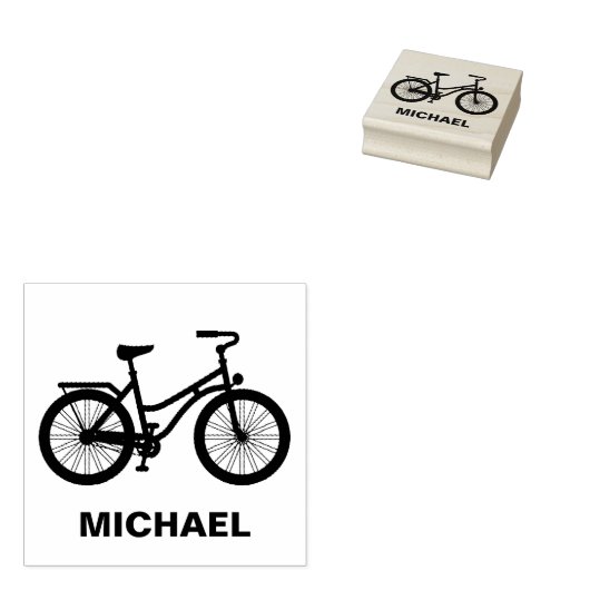 Gepersonaliseerde fietser - Fiets Rubberstempel (Gestempeld)