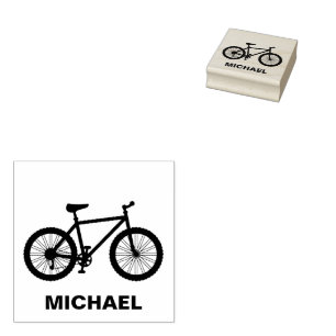Gepersonaliseerde fietser 	rubberstempel