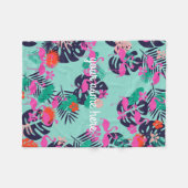 Gepersonaliseerde Flamingo Blanket Fleece Deken (Voorkant (Horizontaal))